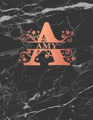 Read online Amy: Personalized Journal Notebook for Women or Girls. Monogram Initial a with Name. Black Marble & Rose Gold Cover. 8.5 X 11 110 Pages Lined Journal Paper -  | ePub
