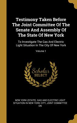 Read Testimony Taken Before The Joint Committee Of The Senate And Assembly Of The State Of New York: To Investigate The Gas And Electric Light Situation In The City Of New York; Volume 1 - New York (State) Gas and Electric Light file in ePub